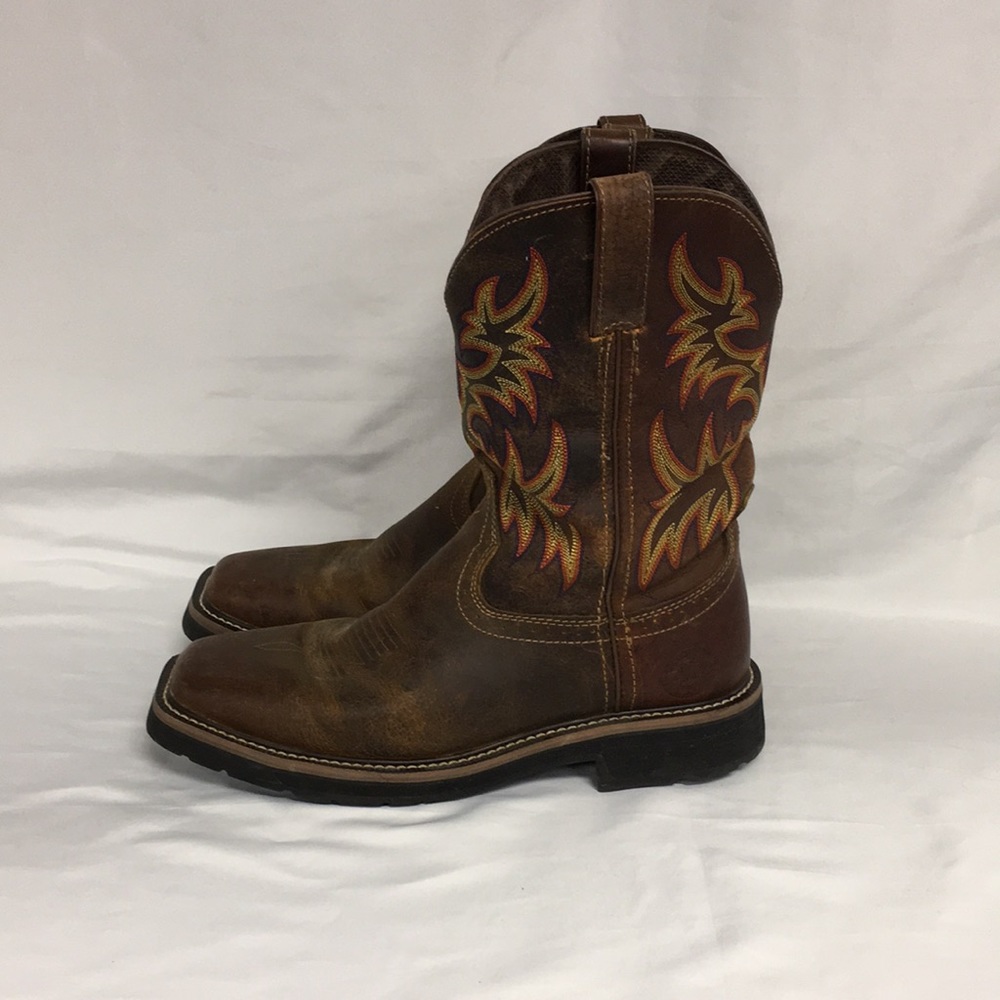 Justin Mens Authentic Leather Boots 9EE - Picture 2 of 7